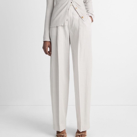 Vince High Waist Tailored Wide Leg Trousers